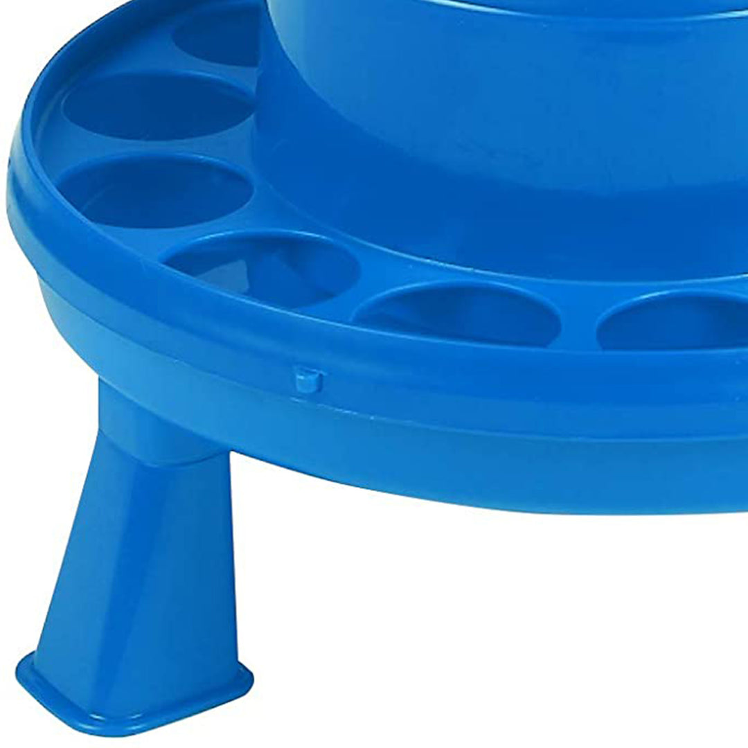 Little Giant 4 Pound Poultry Chicken Feeder Dispenser with Carrying Handle, Blue - VMInnovations