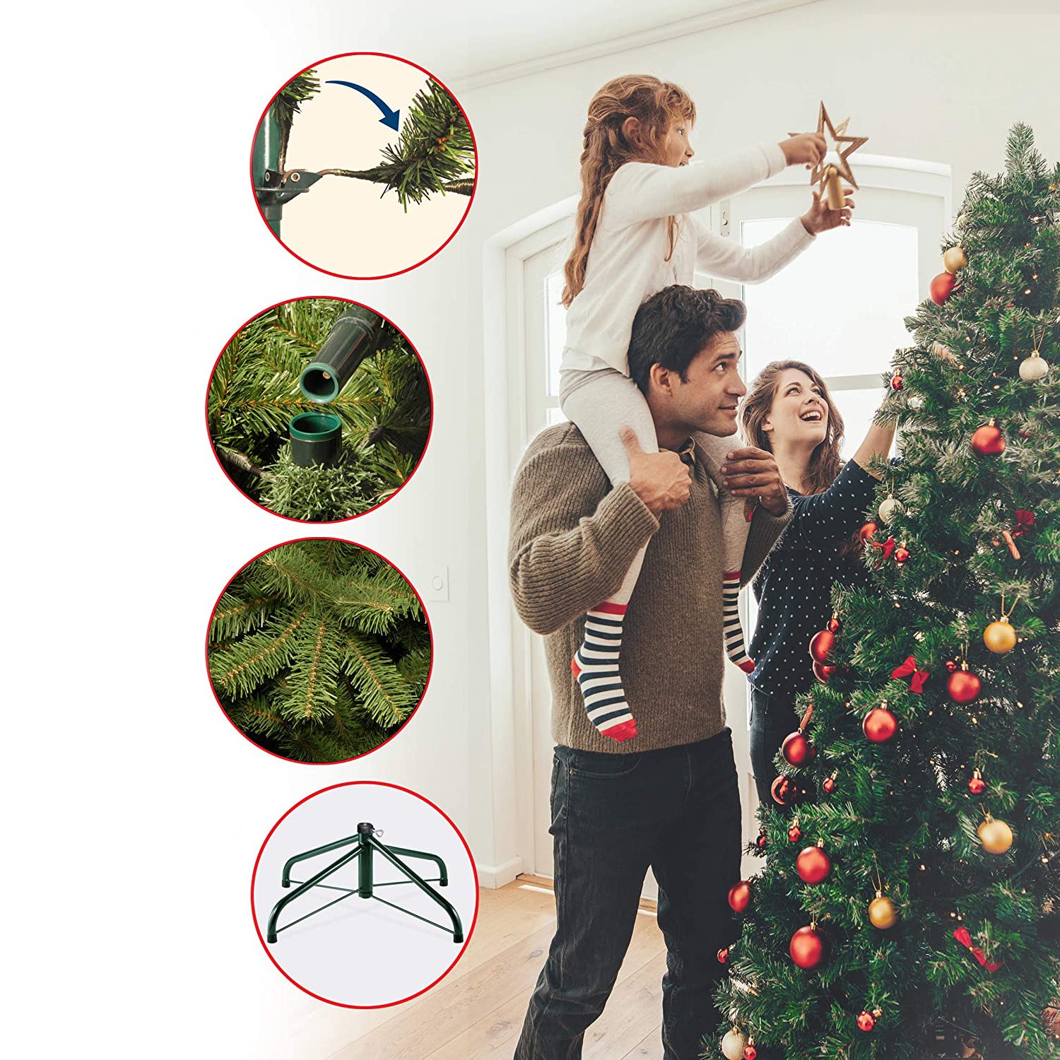 National Tree Company 6.5' Artificial Prelit Fir Christmas Holiday Tree (Used) - VMInnovations