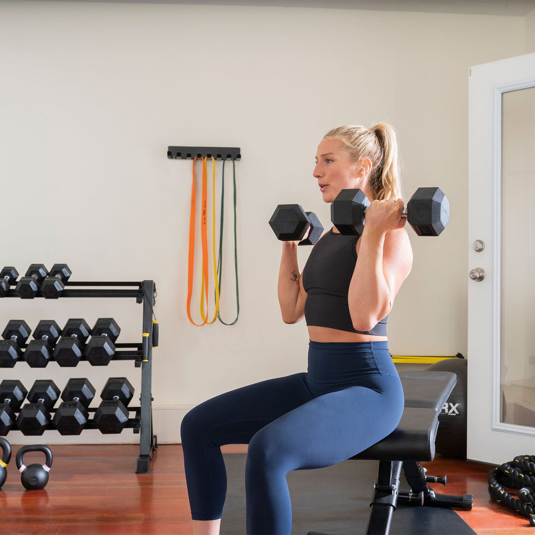 TRX Hex Rubber 10 Pound Dumbbell Weight Strength Training Workout Equipment - VMInnovations