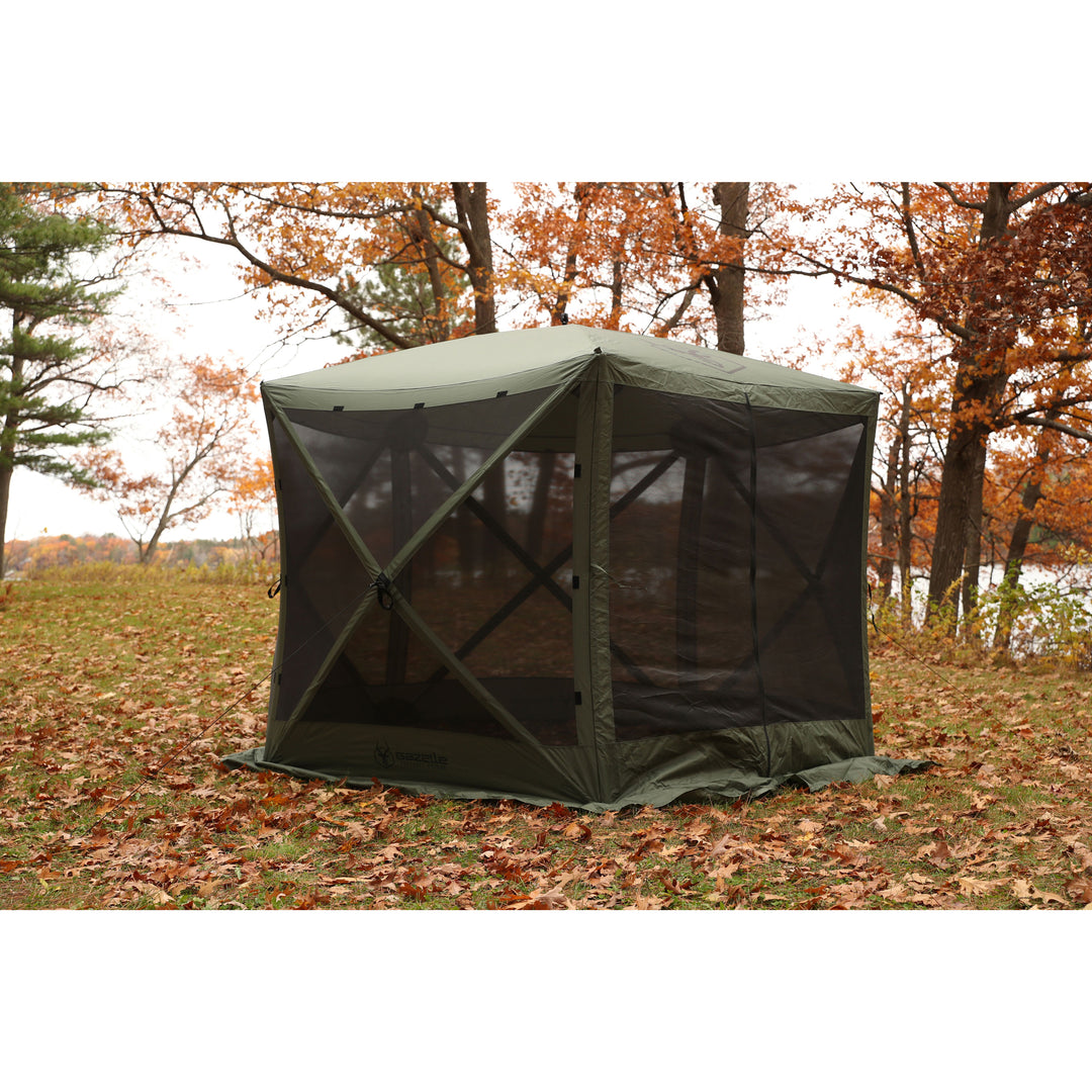 Gazelle Pop Up Portable 4 Person Camping Gazebo Day Tent w/ Mesh Windows (Used) - VMInnovations