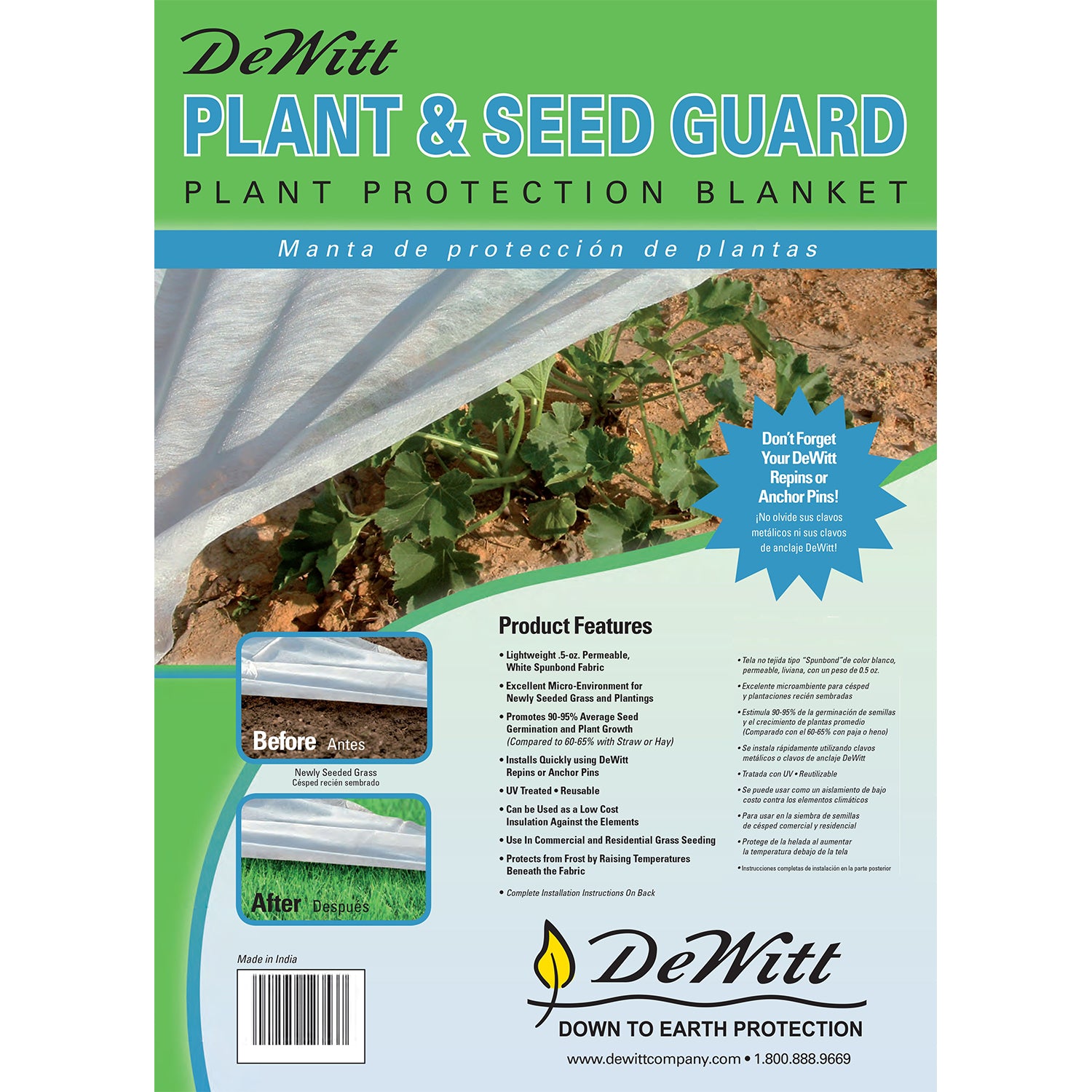 DeWitt Company 12 x 1000 Feet of 5 Ounce Plant & Seed Winter Garden Guard Fabric - VMInnovations