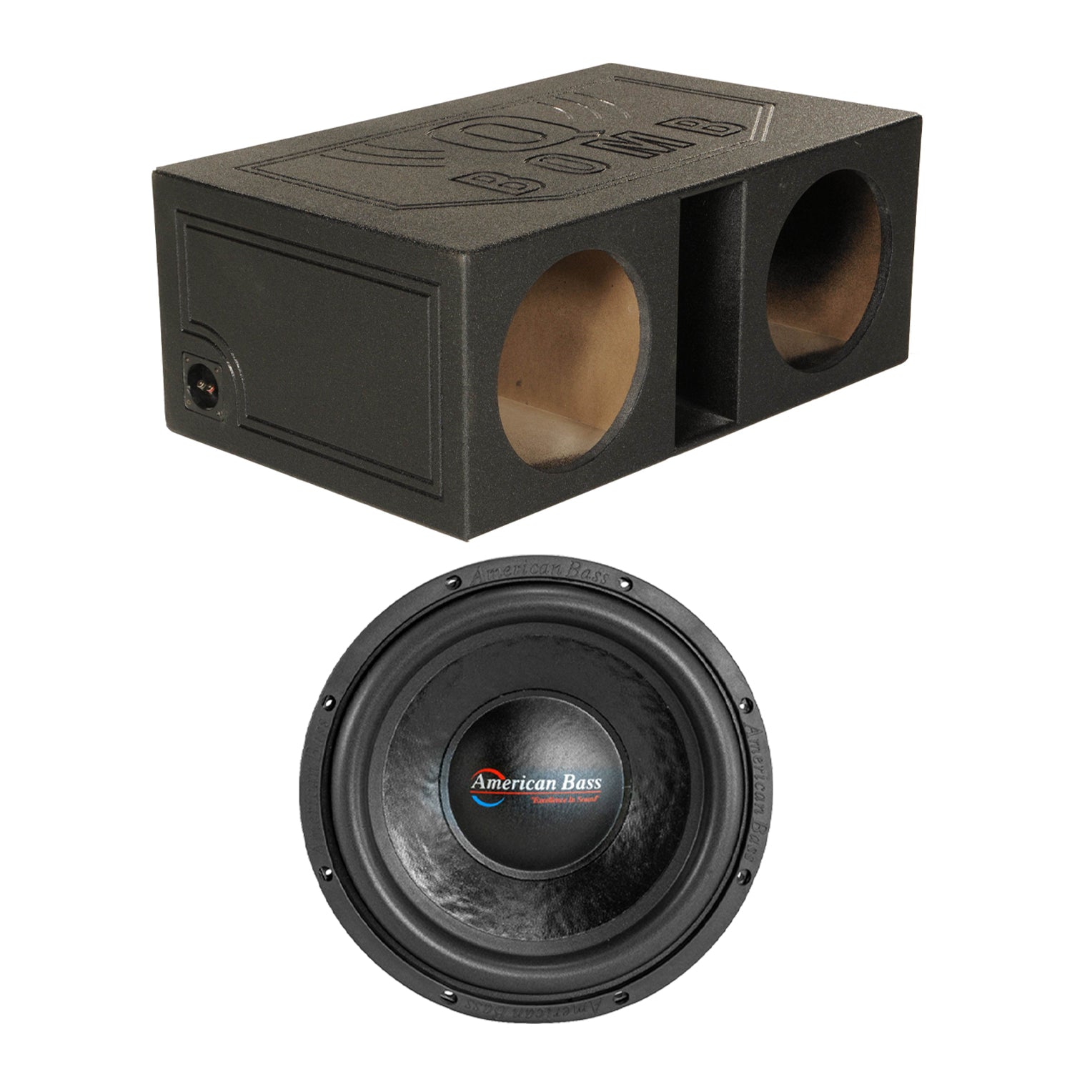 American Bass DX124 12 Inch 800 Watt Subwoofer Speaker with Dual Enclosure Box