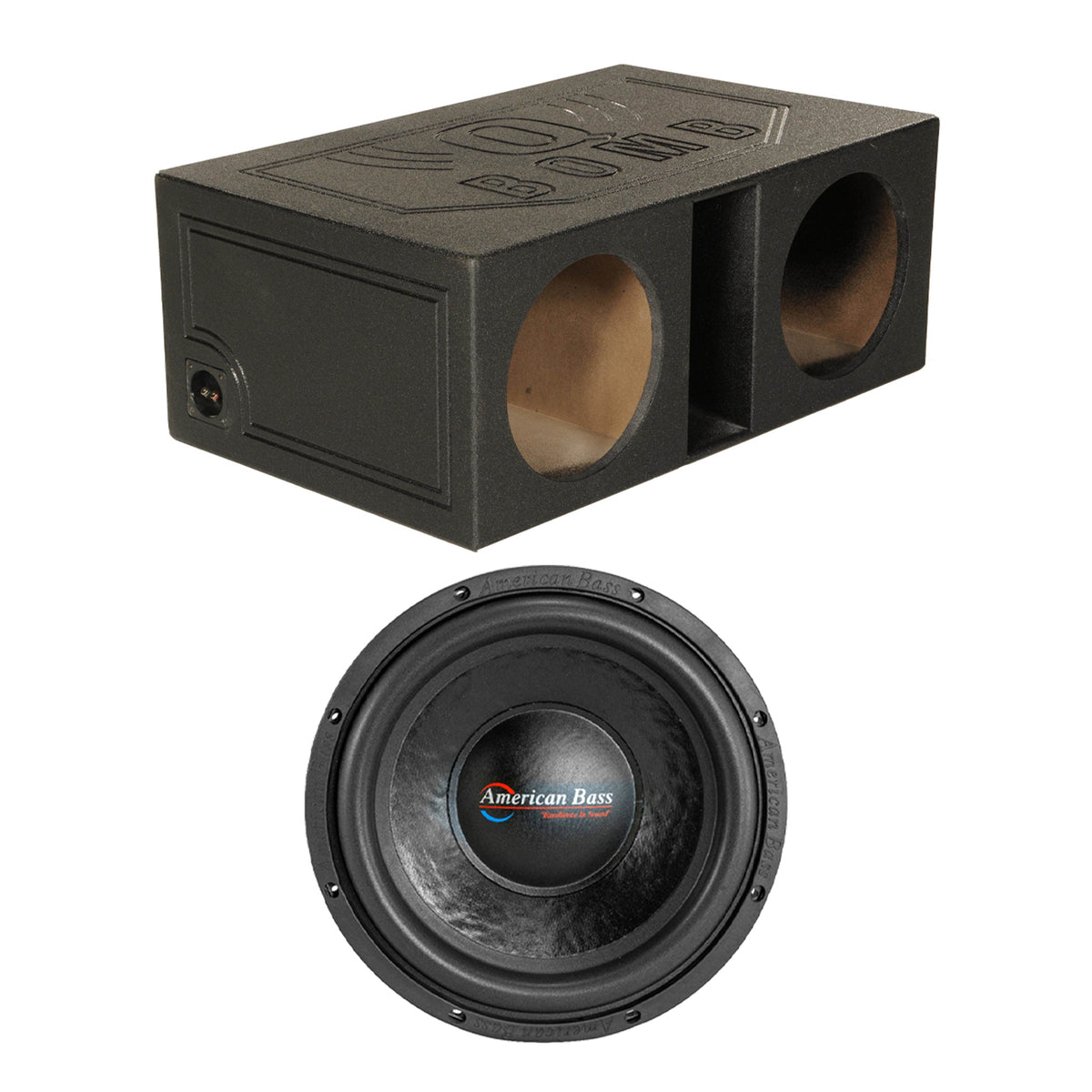 American Bass DX124 12 Inch 800 Watt Subwoofer Speaker with Dual Enclosure Box