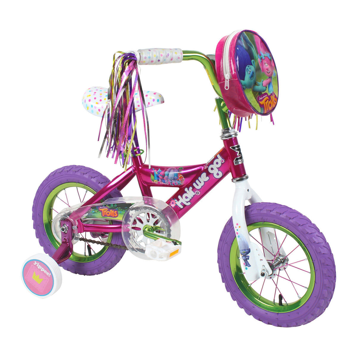 Dynacraft Children's Cute Trolls Beginner BMX Street/Dirt Bike, 12-Inch (Used)