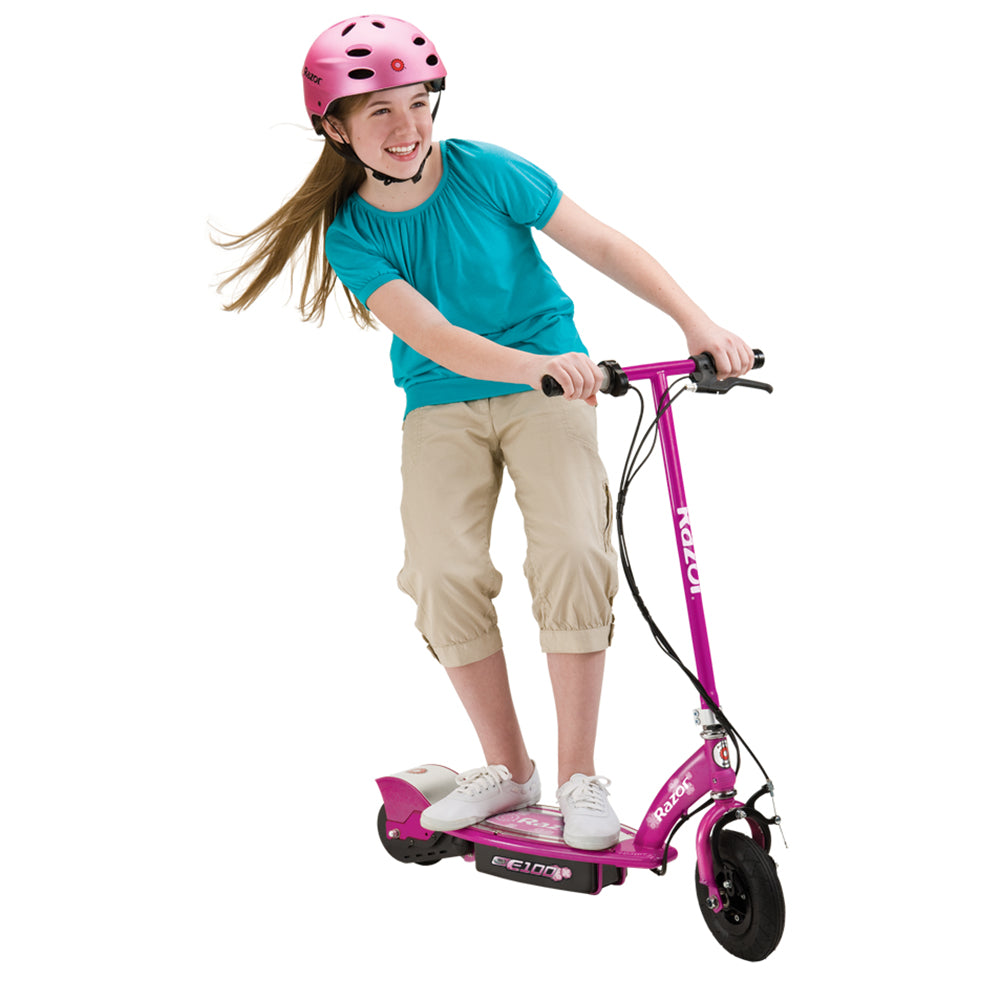 Razor E100 Kids 24 Volt Electric Powered Ride On Scooter, Pink & Purple (2 Pack)