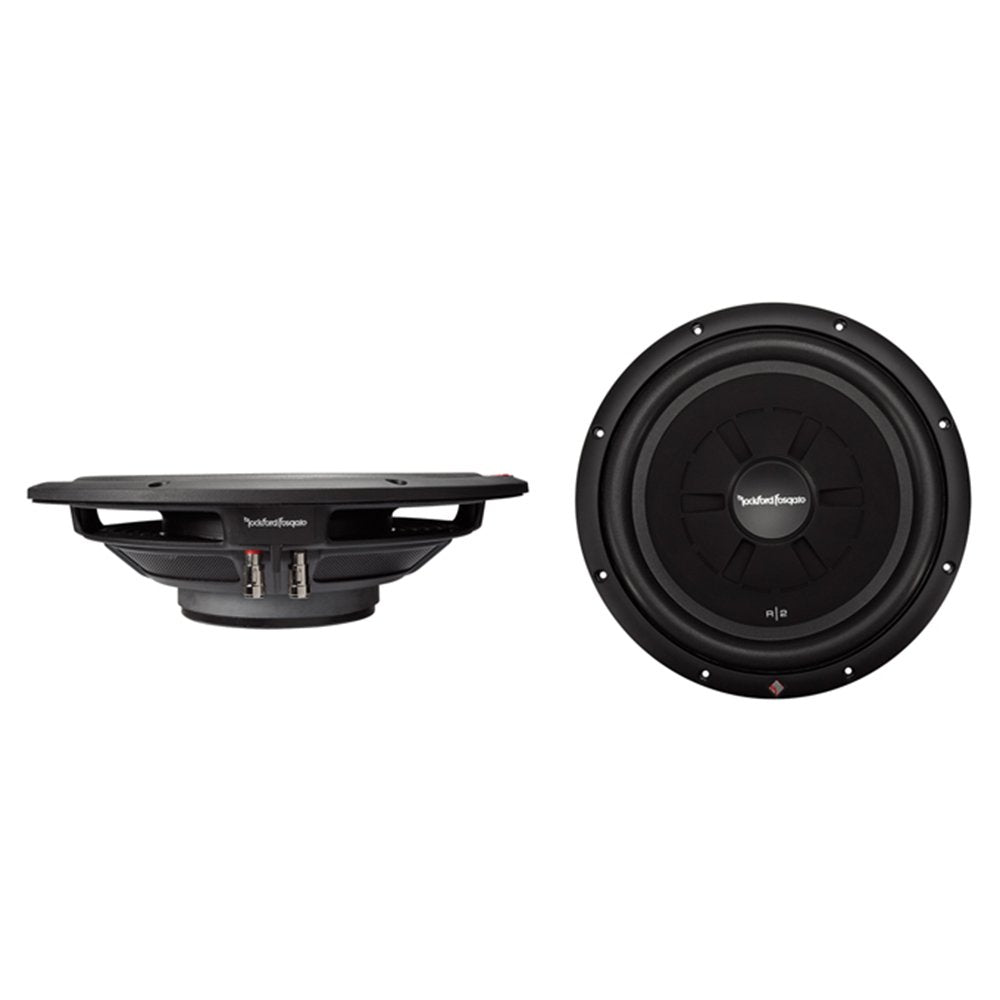 QPower Single 12 Inch Sub Box (2 Pack) and Rockford Fosgate Subwoofer (2 Pack)