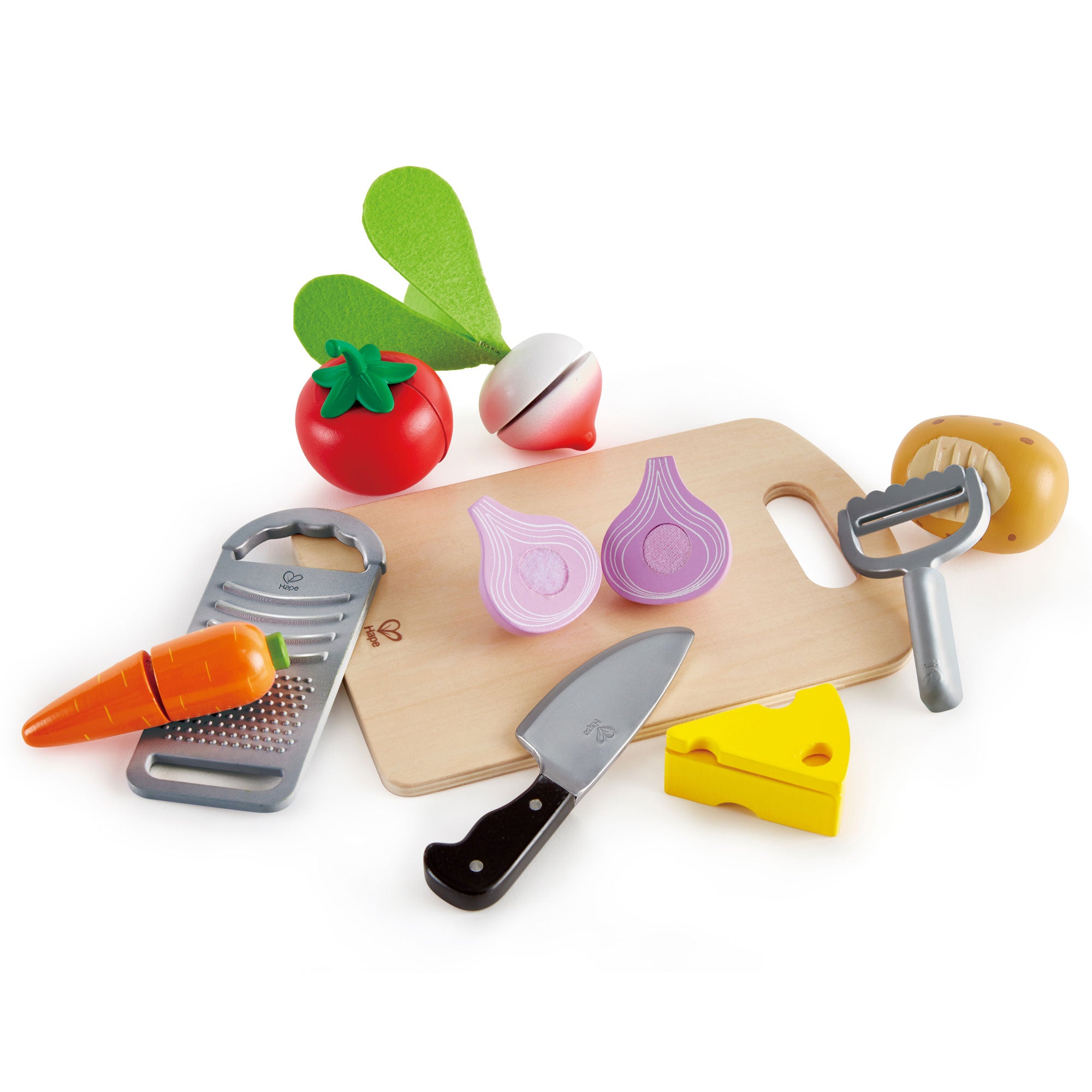 Hape Cooking Essentials Kids Wooden Pretend Kitchen Play Food & Accessories Set