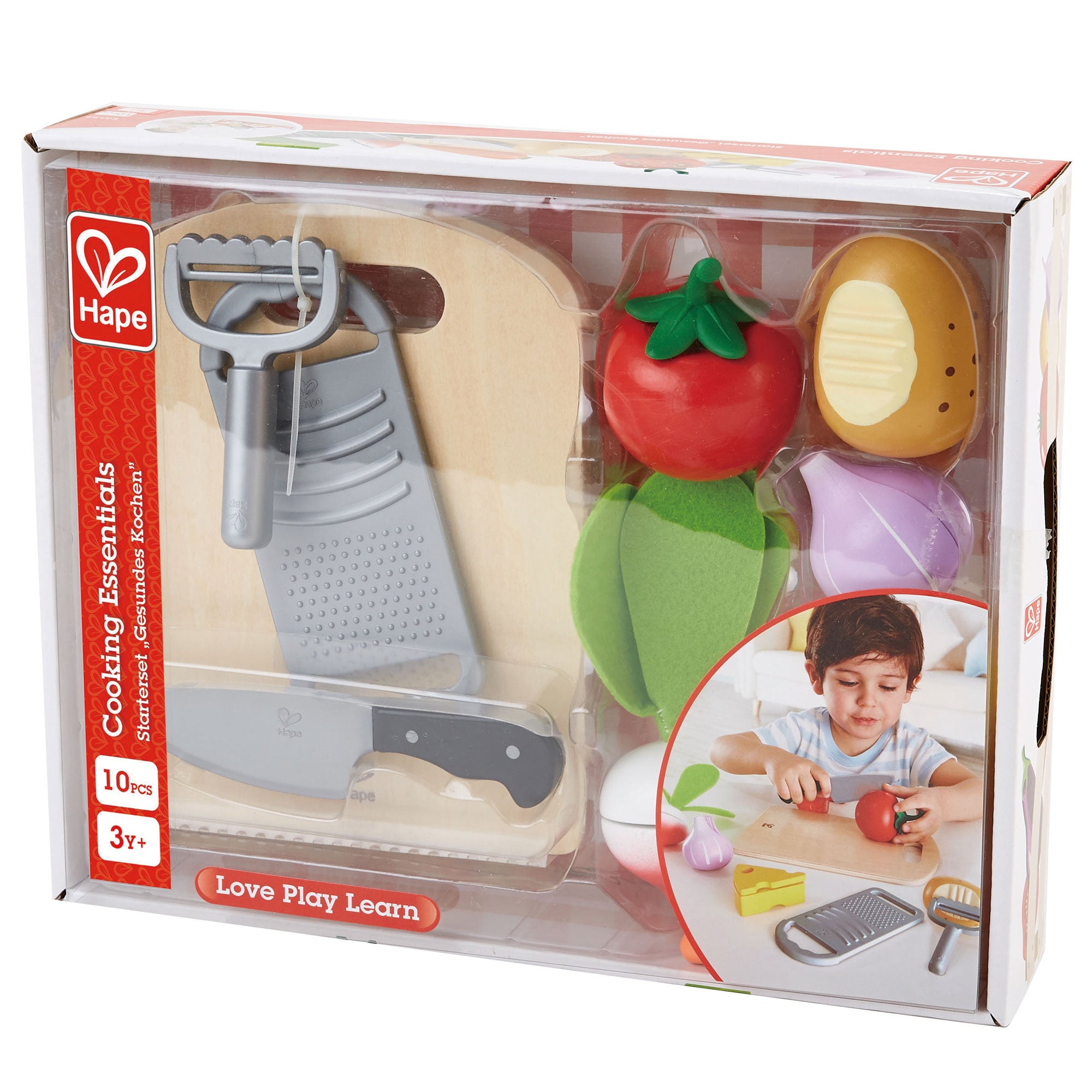 Hape Cooking Essentials Kids Wooden Pretend Kitchen Play Food & Accessories Set