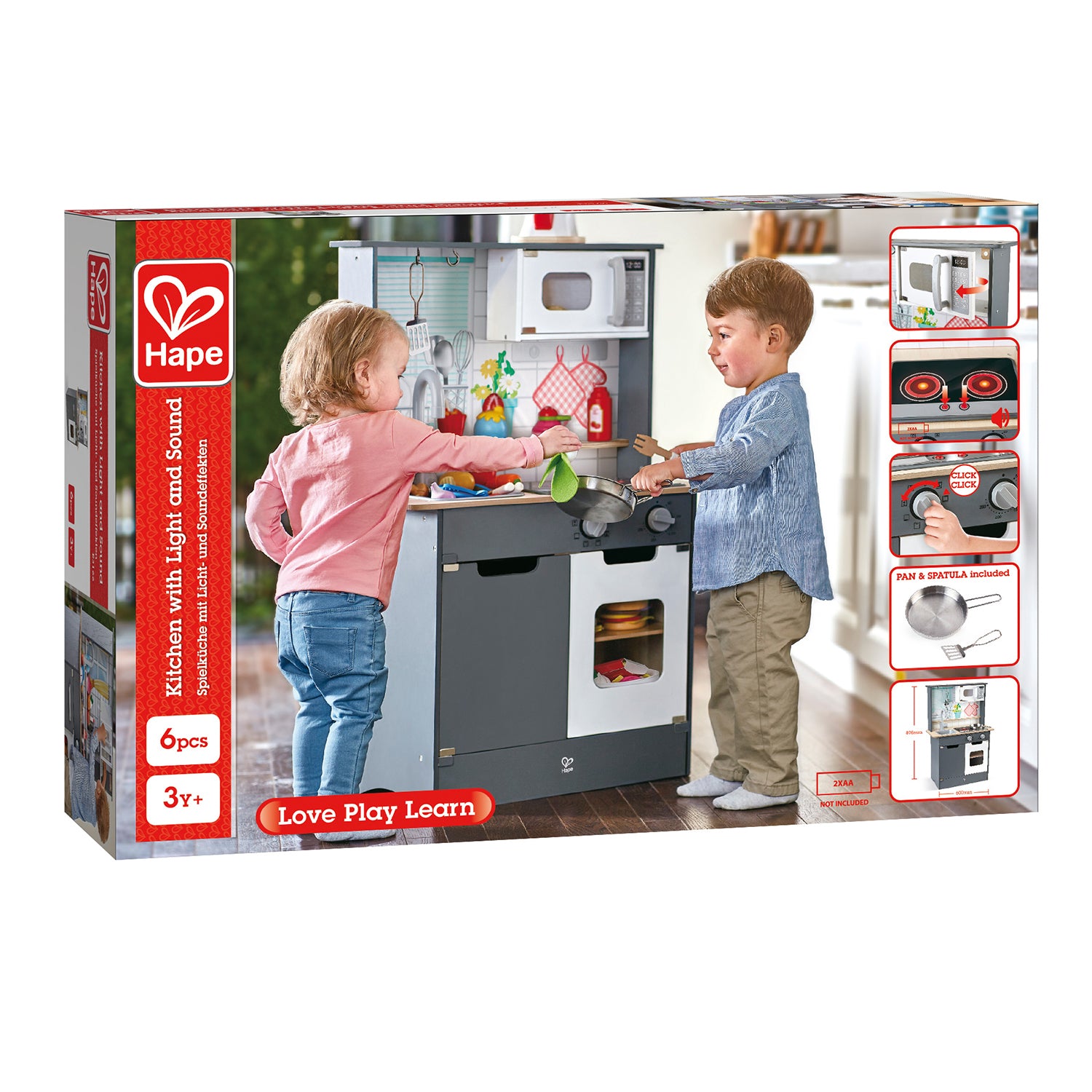 Hape Interactive Kids Home Wooden Pretend Play Kitchen Toy Bundle with Play Food - VMInnovations