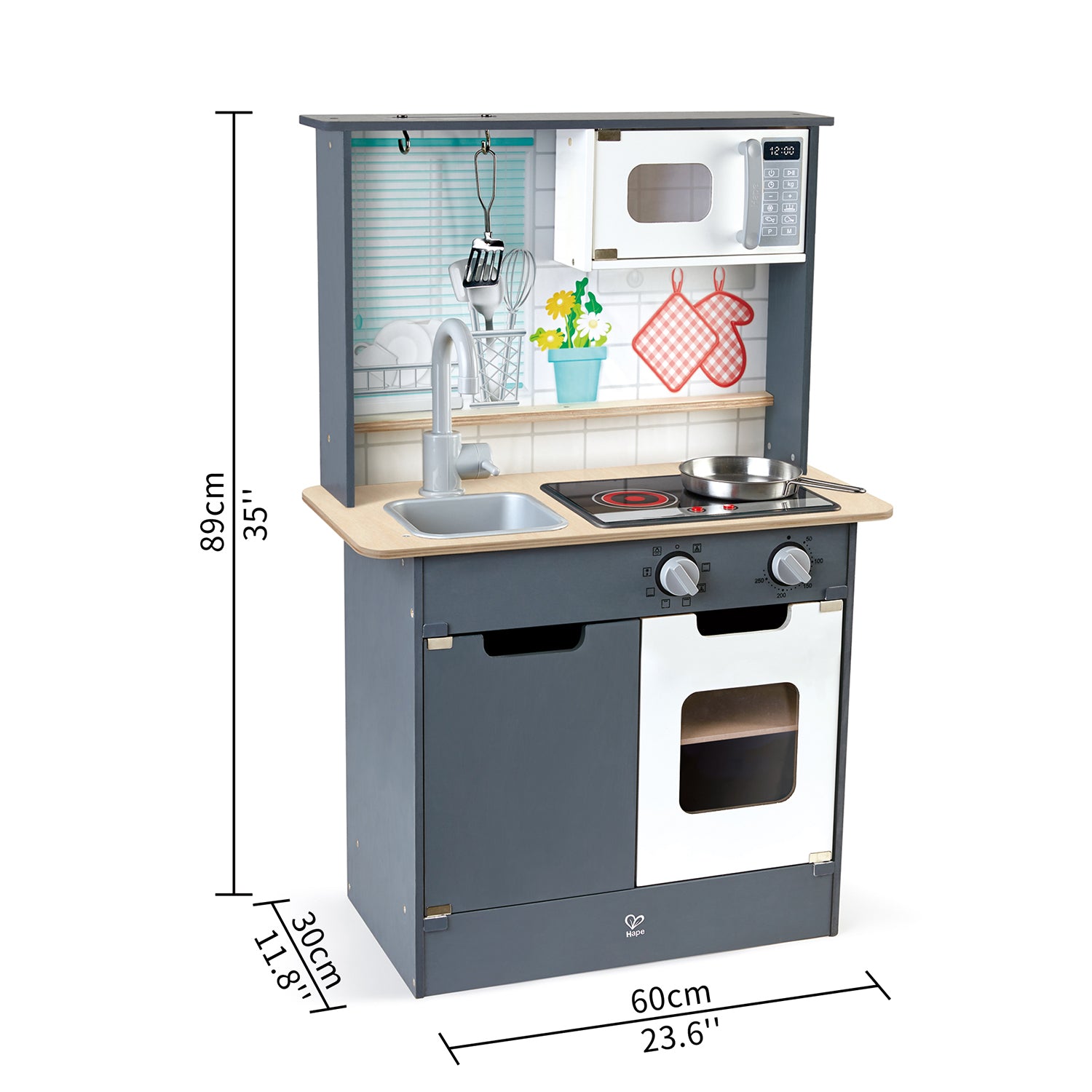 Hape Interactive Kids Home Wooden Pretend Play Kitchen Toy Bundle with Play Food - VMInnovations