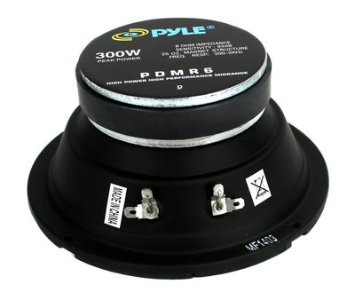 NEW Pyle 6.5" 300W Car Mid Bass MidRange Audio Speaker 8 Ohm Black (Refurbished)
