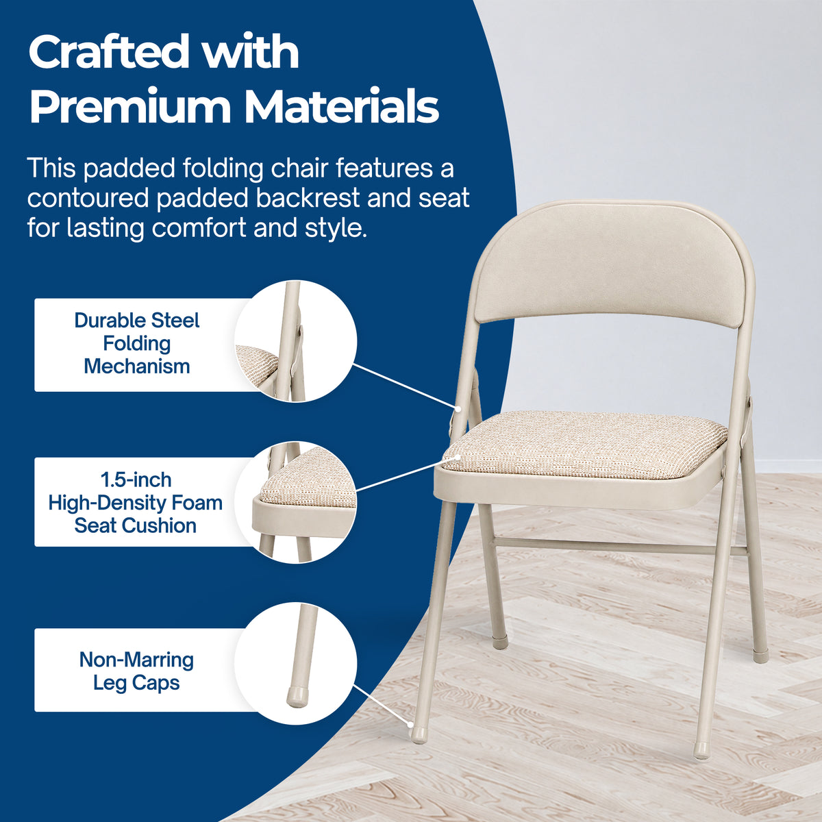 MECO Sudden Comfort 5 Piece 34x34 Card Table and 4 Chairs Folding Furniture Set - VMInnovations