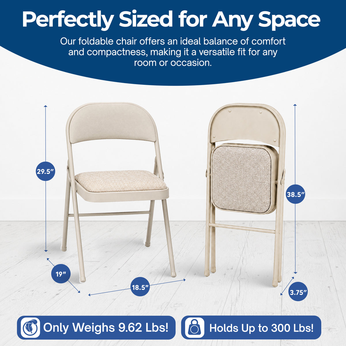 MECO Sudden Comfort 5 Piece 34x34 Card Table and 4 Chairs Folding Furniture Set - VMInnovations