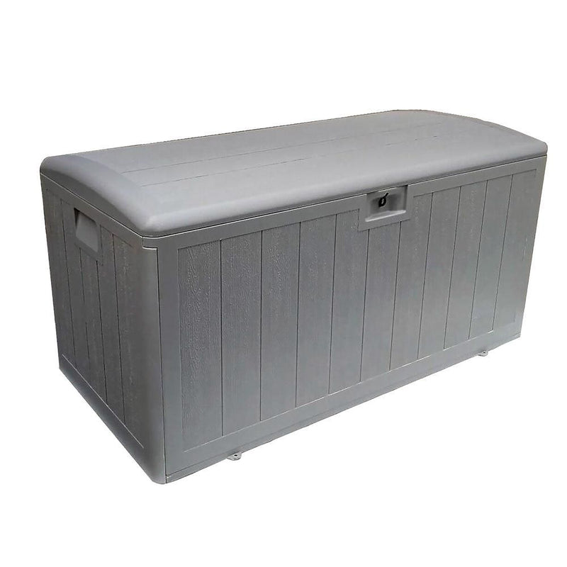 Plastic Development Group 105-Gallon Resin Storage Patio Deck Box, Gray (Used)