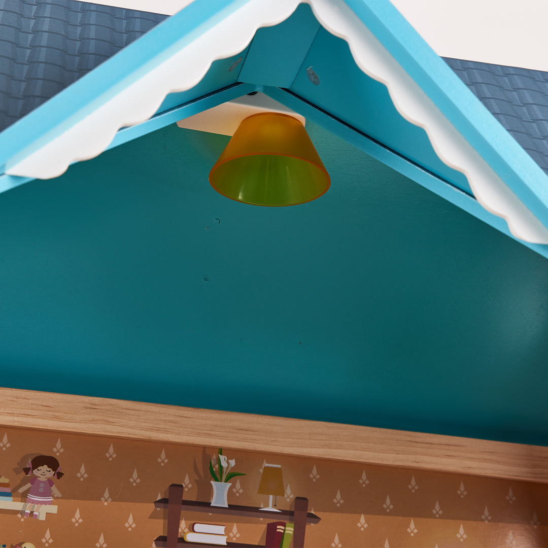 Hape Little Room Pretend Play 3 Story Wood Doll House & Furniture for Age 3 & Up - VMInnovations