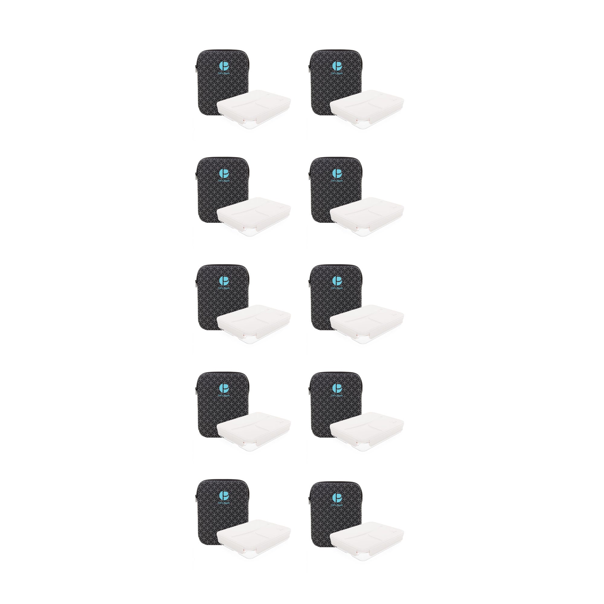 Life Story Sealing Clamp Down Lunch or Snack Box & Zipper Case, Black (10 Pack) - VMInnovations