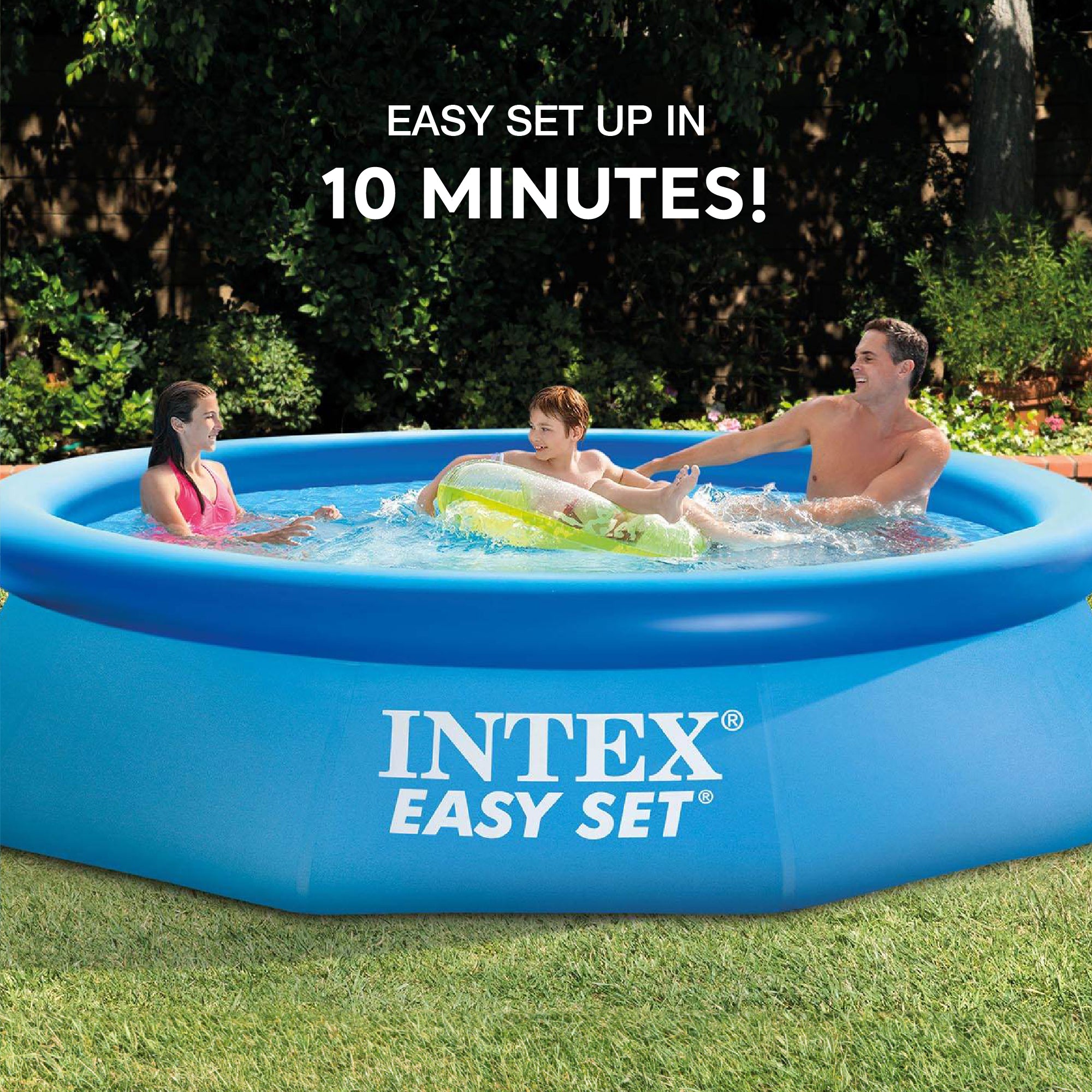Intex Easy Set 10' x 30" Round Inflatable Above Ground Swimming Pool with Cover