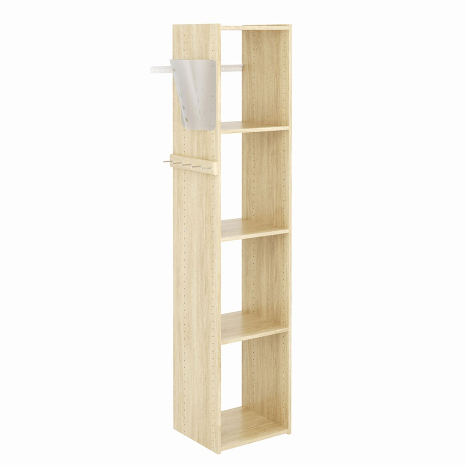 Easy Track 5 Shelf Wood Utility Closet Storage Tower Kit System (For Parts)