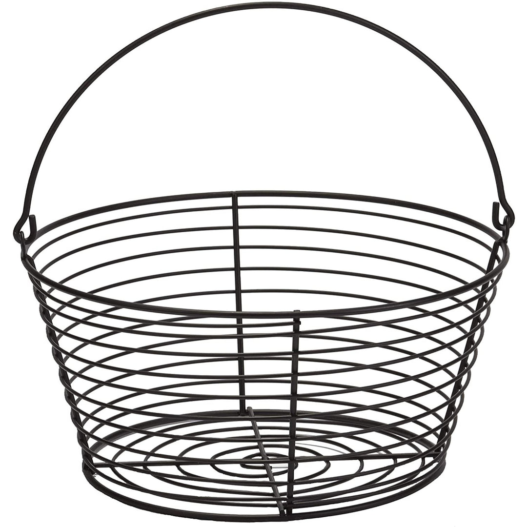 Little Giant Large Metal Wire Egg Basket for Collecting Chicken Eggs, Black - VMInnovations