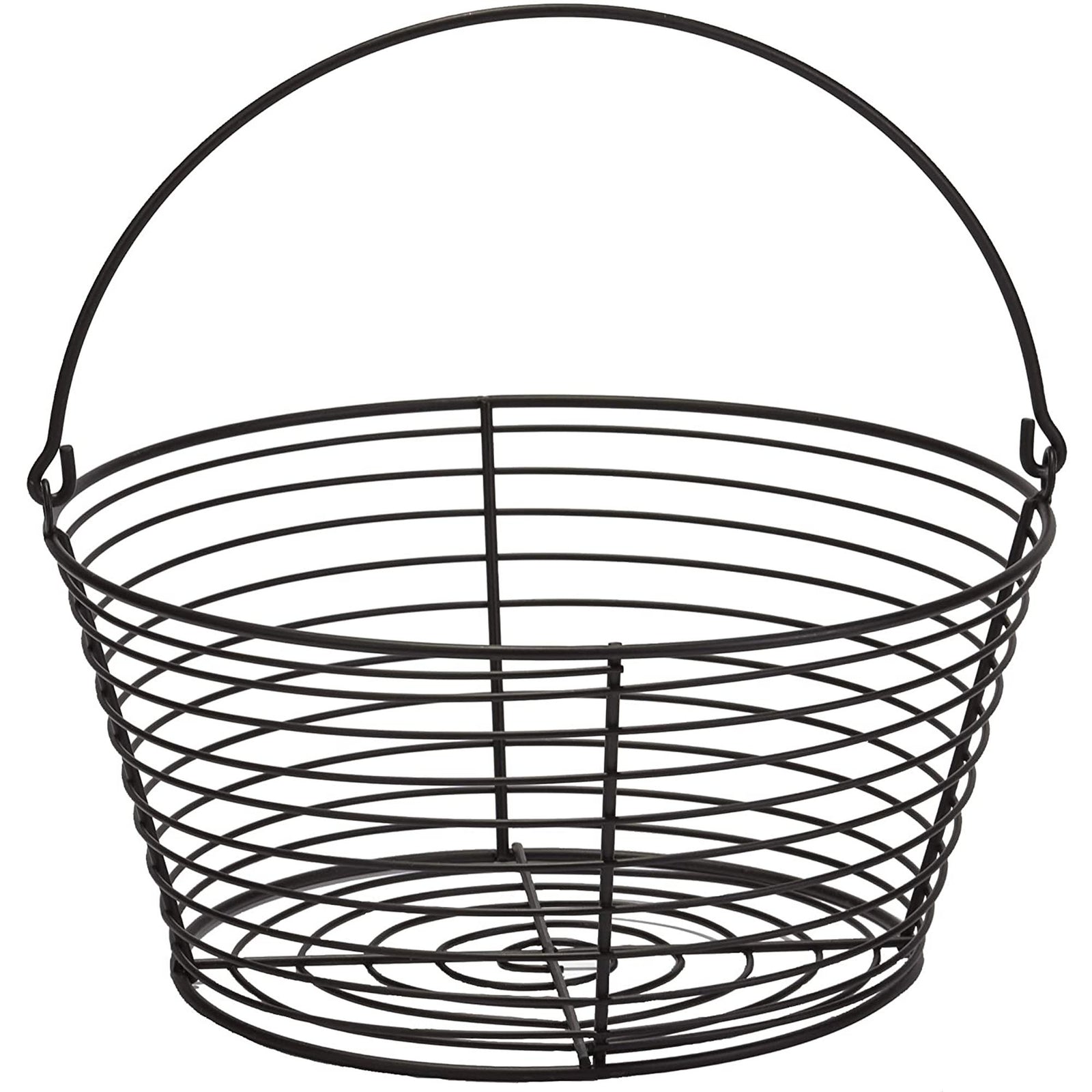 Little Giant Large Metal Wire Egg Basket for Collecting Chicken Eggs, Black - VMInnovations