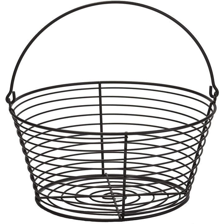 Little Giant Large Metal Wire Egg Basket for Collecting Chicken Eggs, Black - VMInnovations