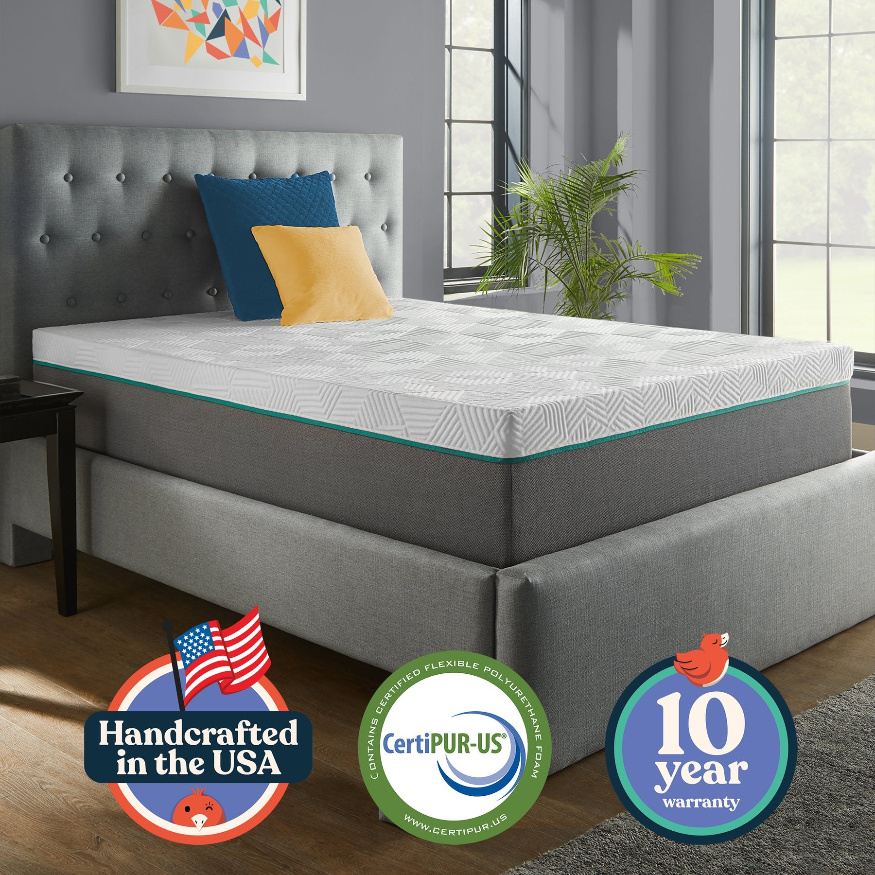 Early Bird Performance 10 Inch Hybrid Cool Gel Copper Memory Foam Mattress, Full