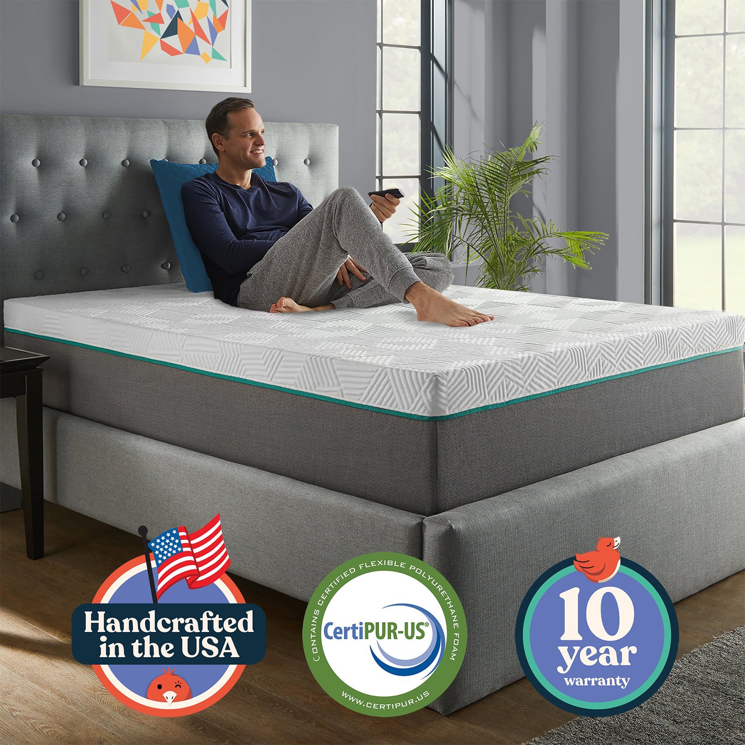Early Bird Performance 12 Inch Hybrid Gel Copper Memory Foam Mattress, Queen