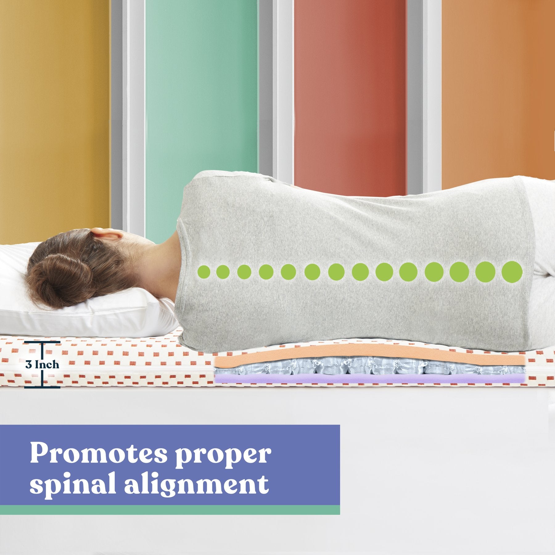 Early Bird Fusion 3 In Hybrid 2 in 1 Copper Reversible Mattress Topper, Twin - VMInnovations
