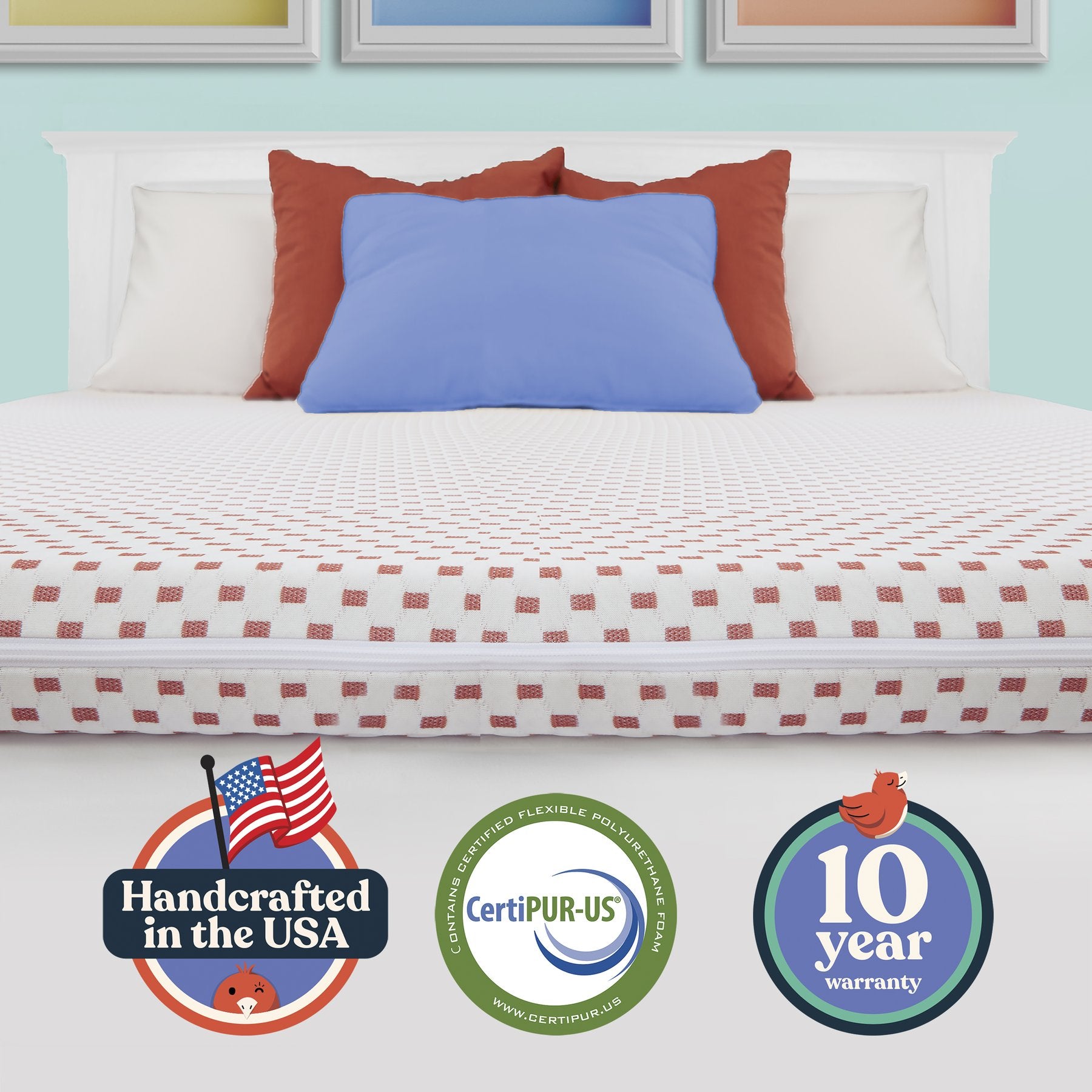 Early Bird Fusion 3 In Hybrid 2 in 1 Copper Reversible Mattress Topper, Queen