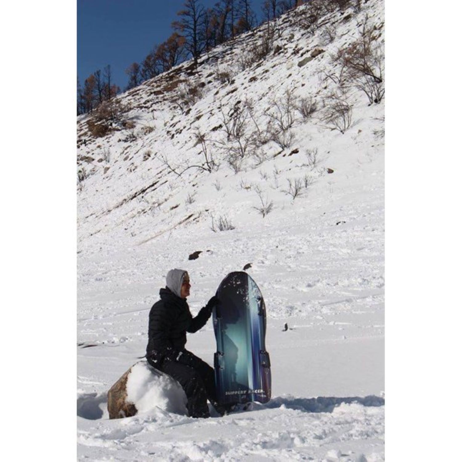 Slippery Racer Downhill Falcon Kids Foam Toboggan Snow Sled, Midnight (3 Pack) - VMInnovations