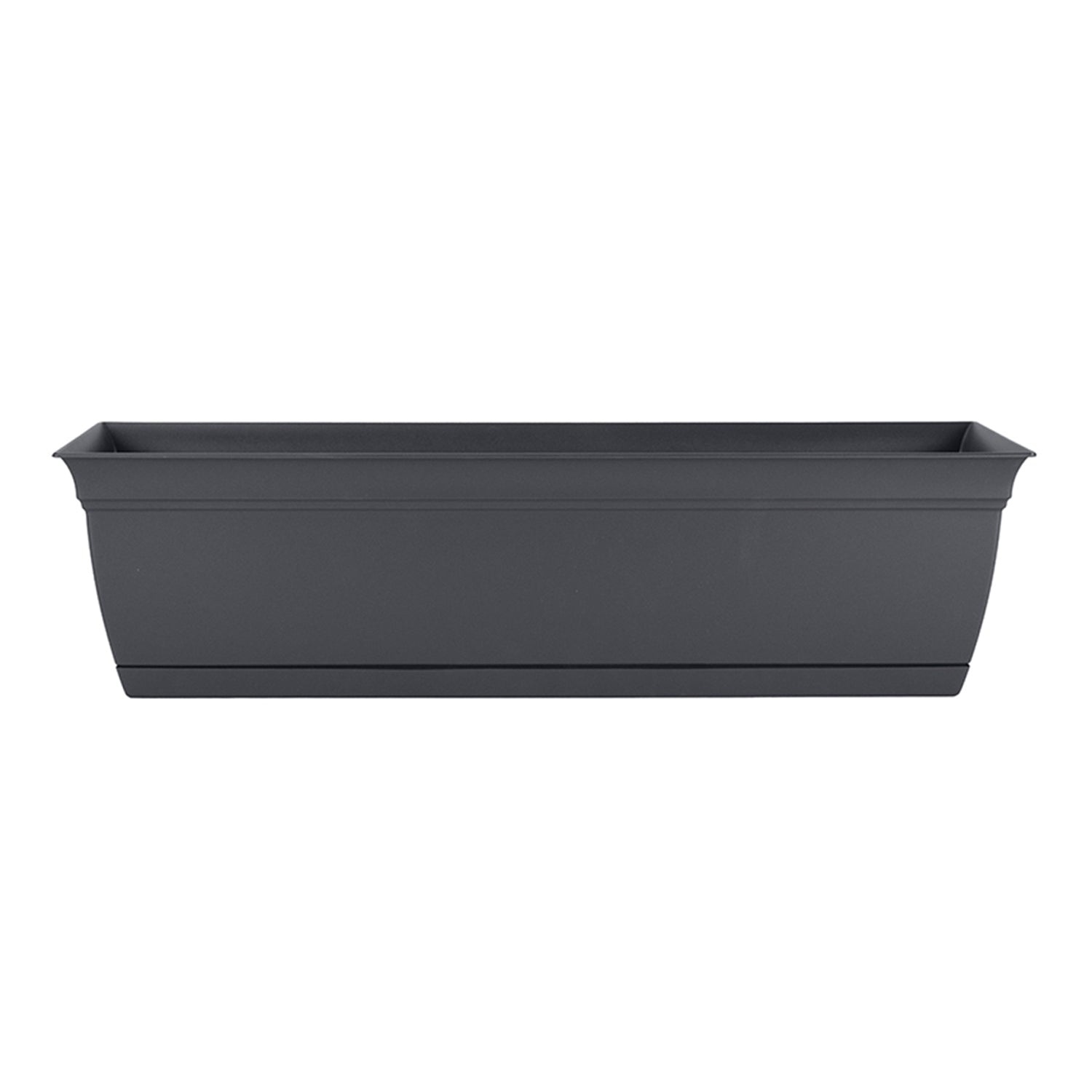 The HC Companies 30 Inch Eclipse Window Flower Box with Removable Saucer, Gray - VMInnovations