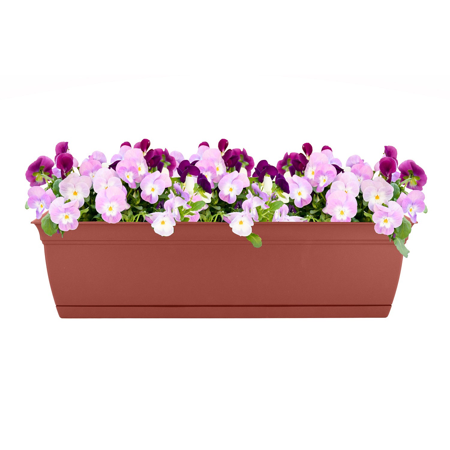 The HC Companies 24 Inch Eclipse Window Box with Removable Saucer, Terra Cotta