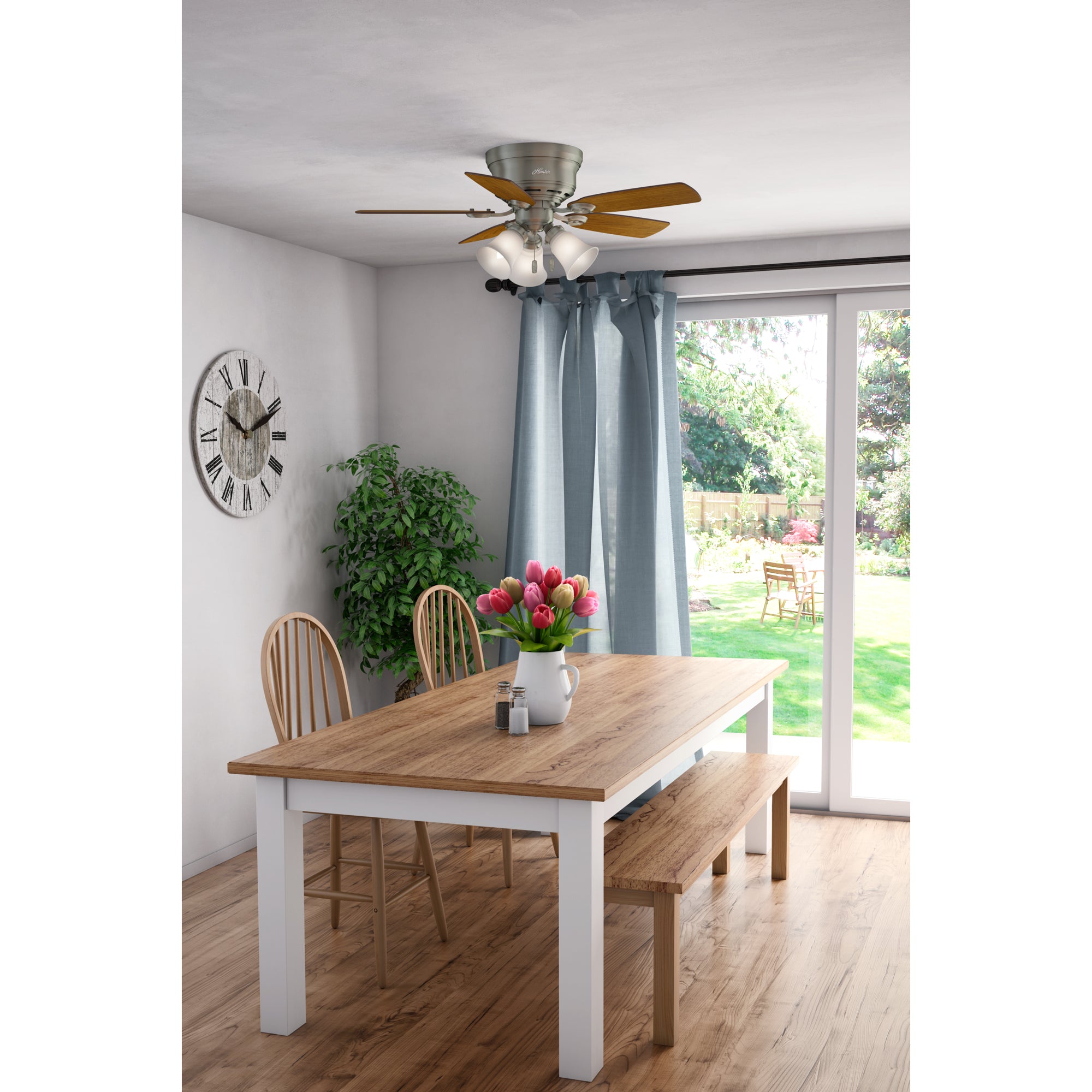 Hunter 51046 Low Profile Plus 42 Inch 5 Blade Quiet Ceiling Fan w/ Mounting Kit