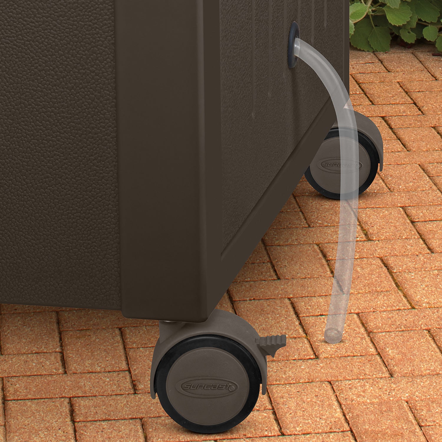 Patio Garbage Waste Trash Can Bundled w/ Patio Cooler w/ Cabinet & Wire Basket - VMInnovations