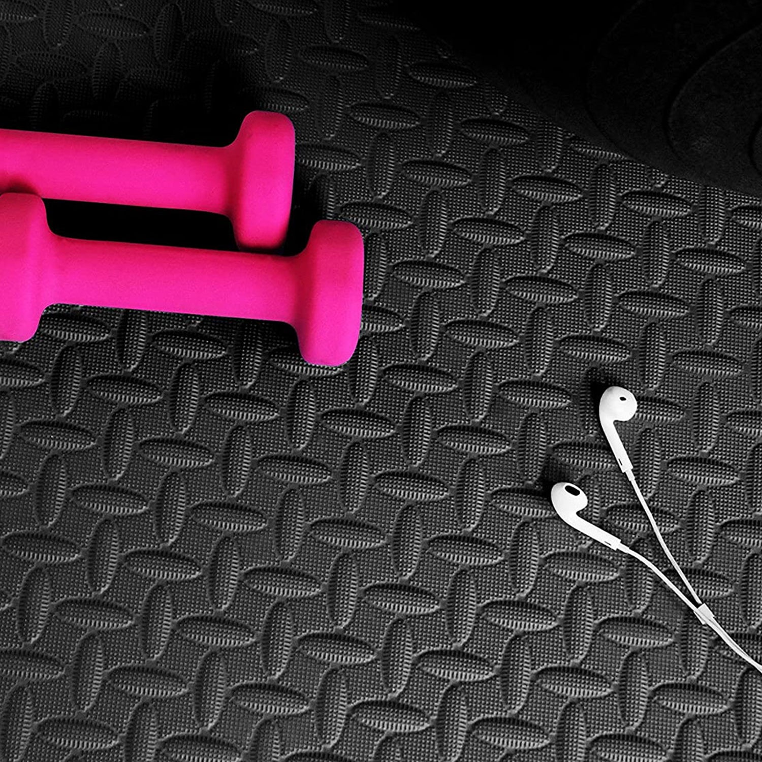 Everyday Essentials 200 Pound Adjustable Weight Dumbbell Set and Exercise Mat - VMInnovations