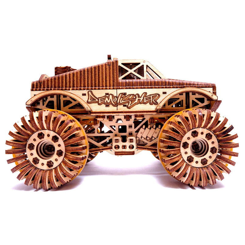 Wood Trick 3D Monster Truck Wooden Toy Car Model Mechanical Self Building Kit