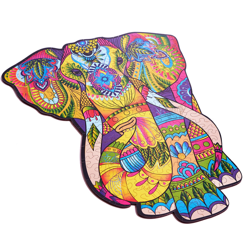 Wood Trick Splendid Elephant 193 Piece Wooden Jigsaw Puzzle for Kids and Adults