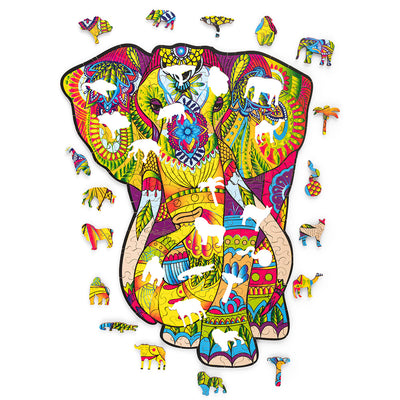 Wood Trick Splendid Elephant 193 Piece Wooden Jigsaw Puzzle for Kids and Adults