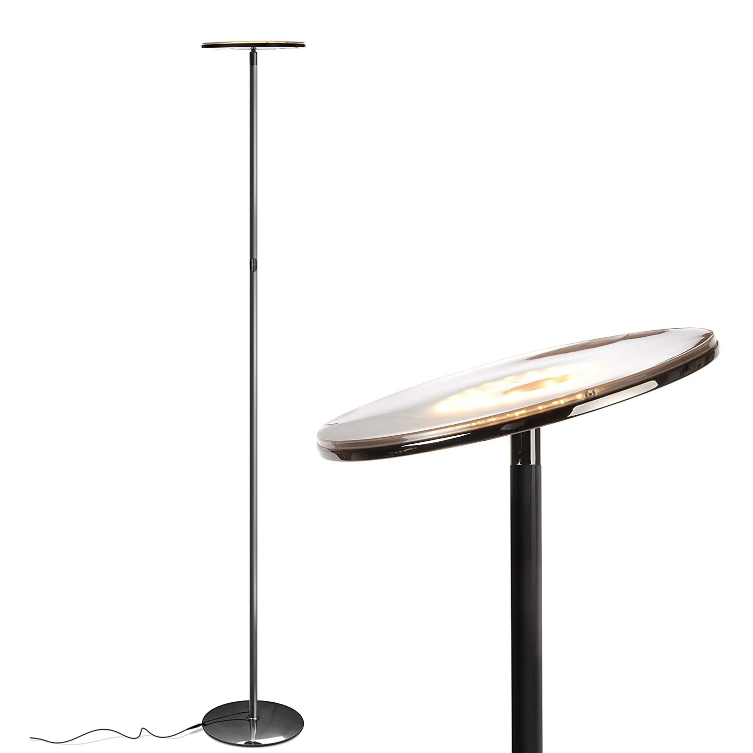 Brightech Sky LED Torchiere Super Bright Floor Lamp, Gun Metal Black (For Parts)