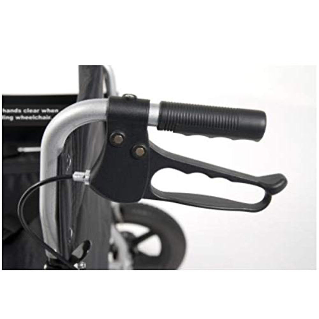 Graham Field Aluminum 24 Inch Durable Bariatric Transportation Wheelchair, Black - VMInnovations