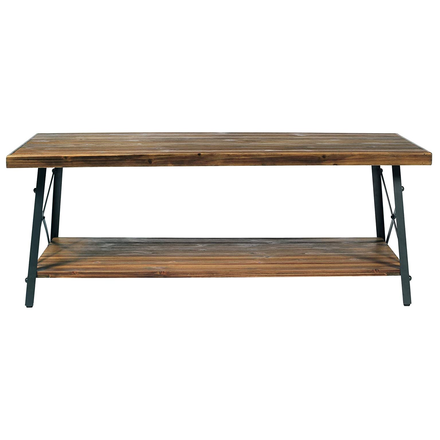 Emerald Home Chandler 45 Inch Long Rustic Coffee Table, Natural Fir (Open Box)