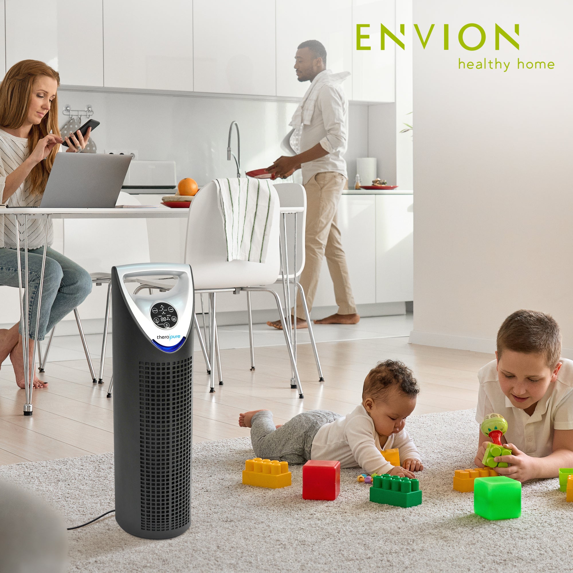 ENVION Therapure Large Room HEPA Air Purifier Tower w/ 3 Speeds (Open Box) - VMInnovations