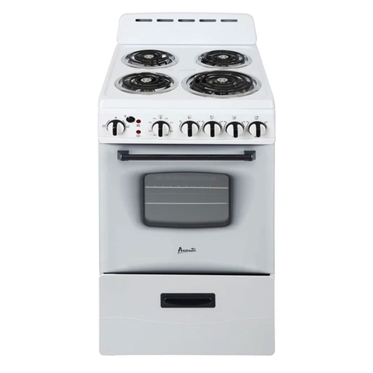 Avanti 20" 2.1 Cu Ft Electric Single Oven with 4 Burner Range, White (Open Box)