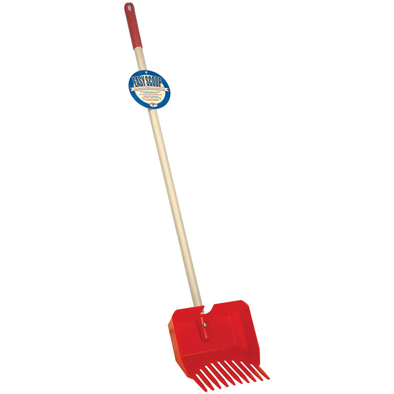 Little Giant Easy Scoop Pet Lodge Pooper Scooper for Dogs w/ Wooden Handle, Red