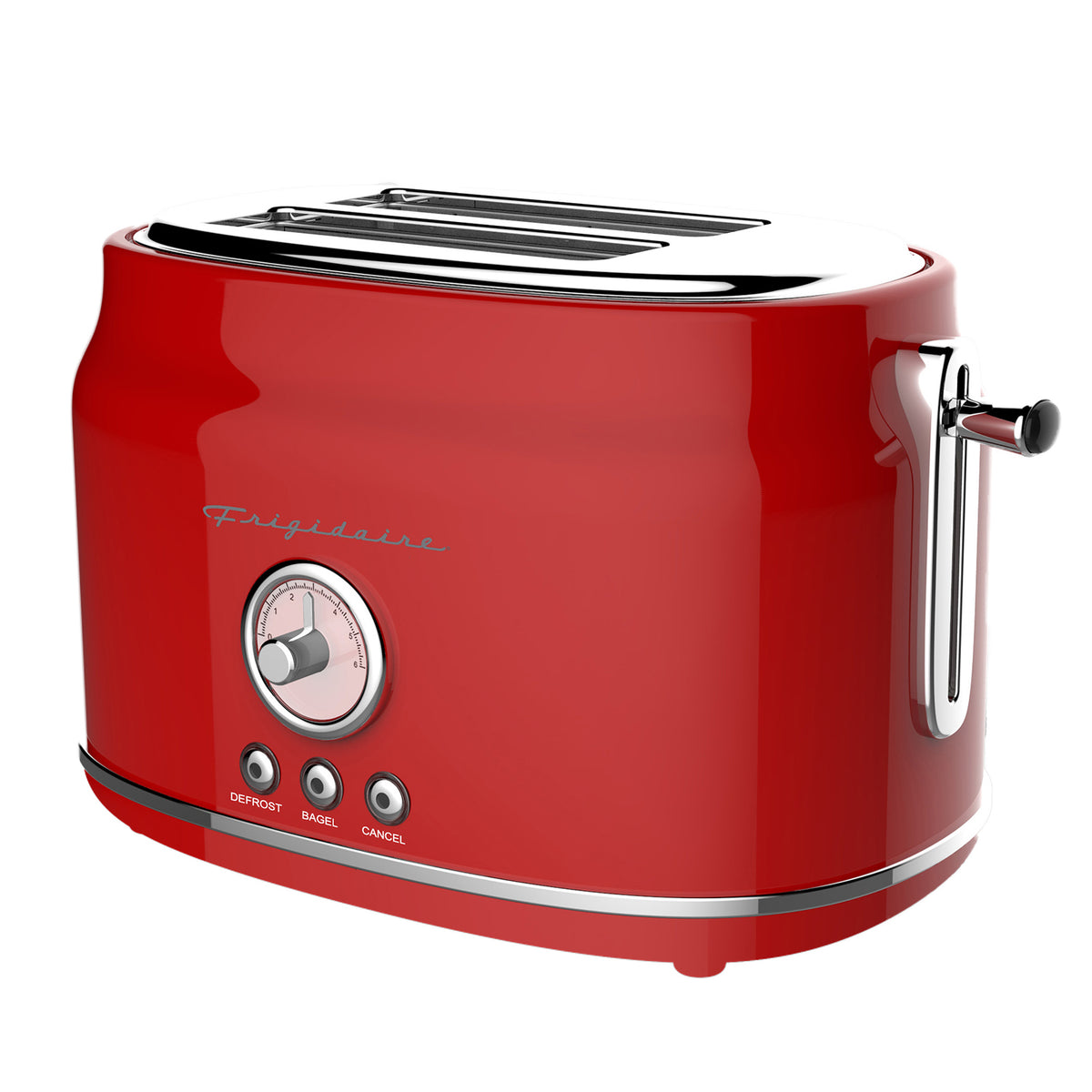 Frigidaire Retro Home Kitchen 2 Slice Toaster Maker with Wide Bread Slots, Red