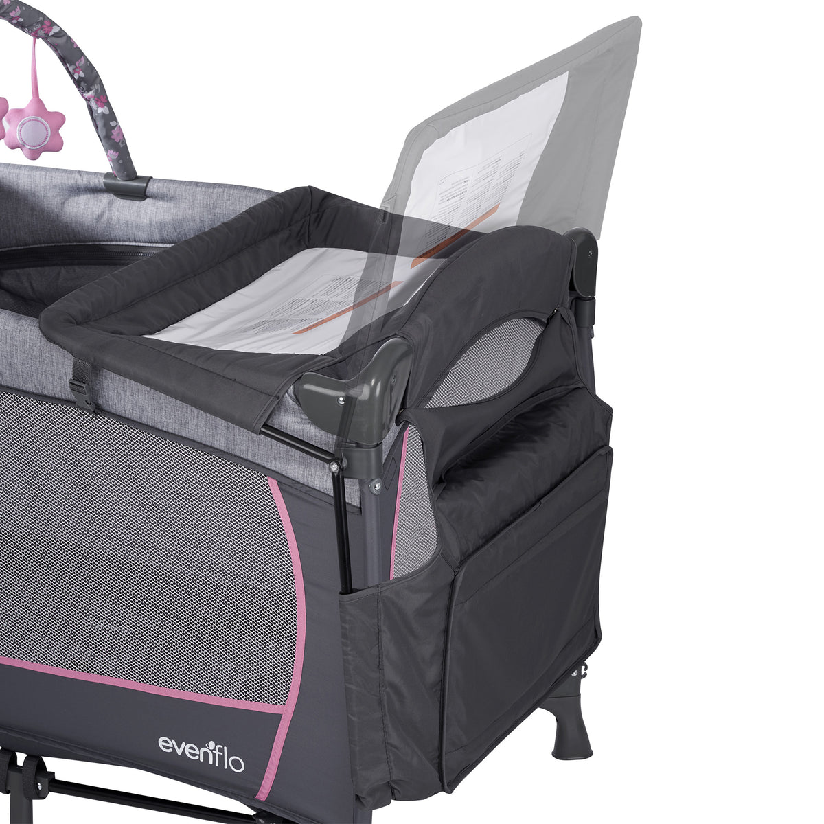 Evenflo Portable 4-in-1 Safe BabySuite DLX Home Infant Playard, Poppy(For Parts)