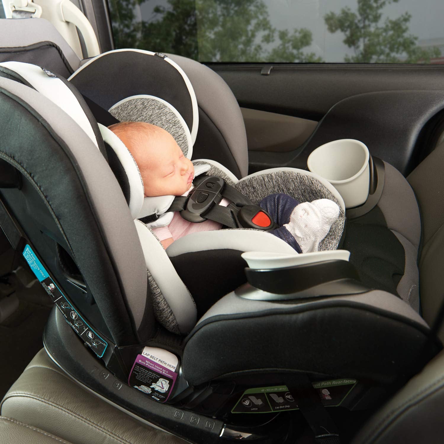 Evenflo EveryStage DLX All-in-1 Forward/Rear Facing Convertible Car Seat, Green