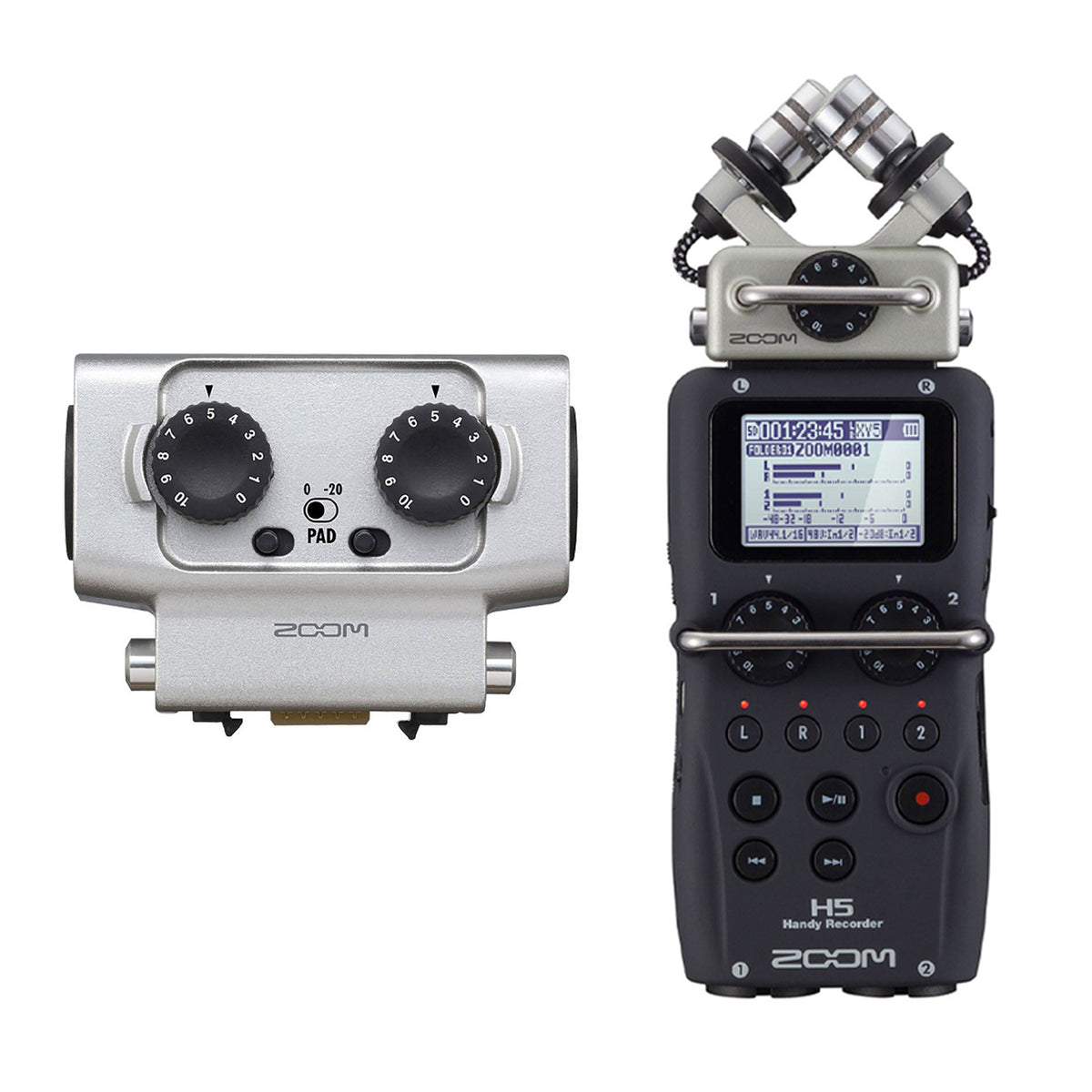 Zoom H5 Portable 4 Track Digital Audio Recorder and EXH-6 Dual Input Capsule