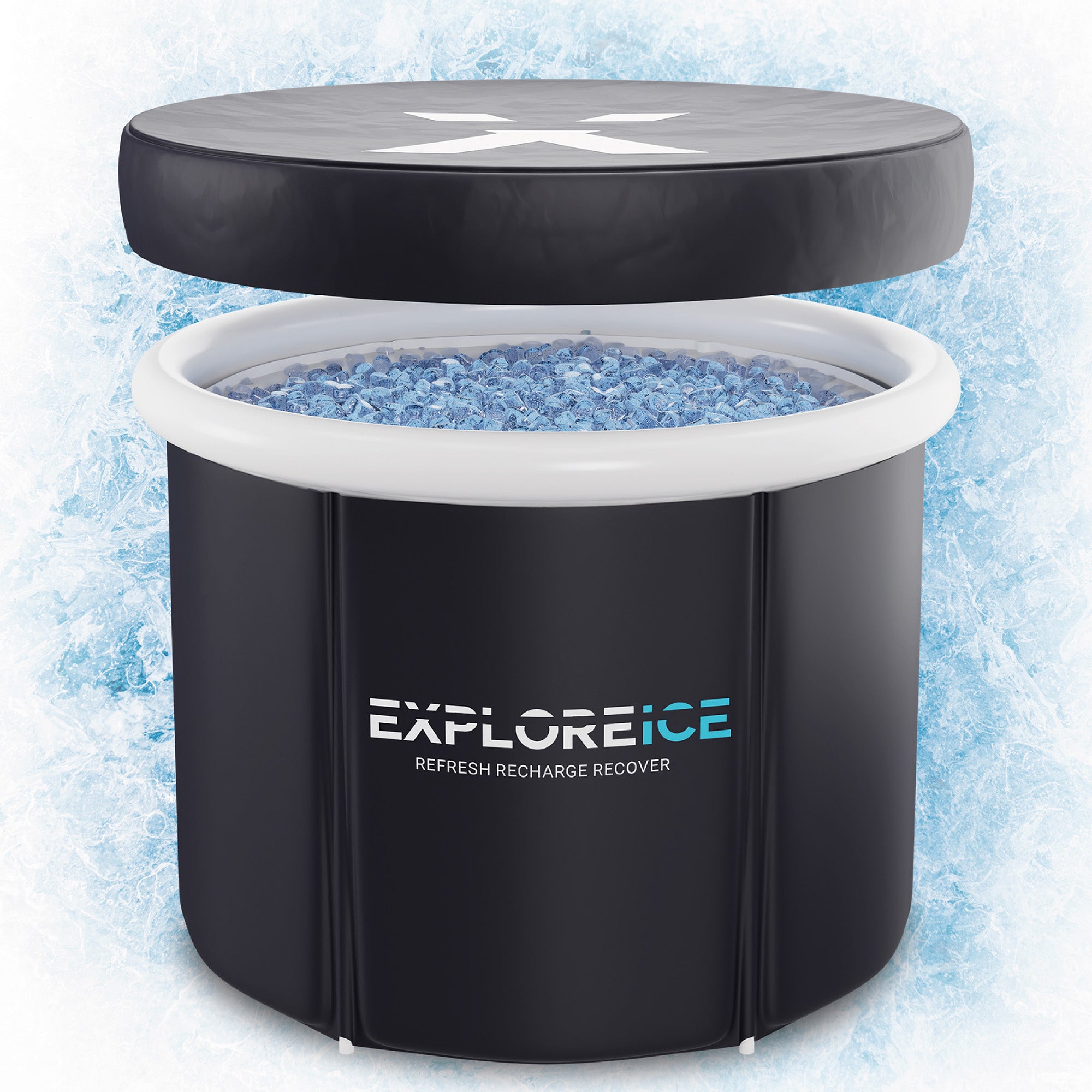 Explore Ice Bath Pro Max XL Athlete Cold Plunge Bath Tub, Black/White(For Parts)
