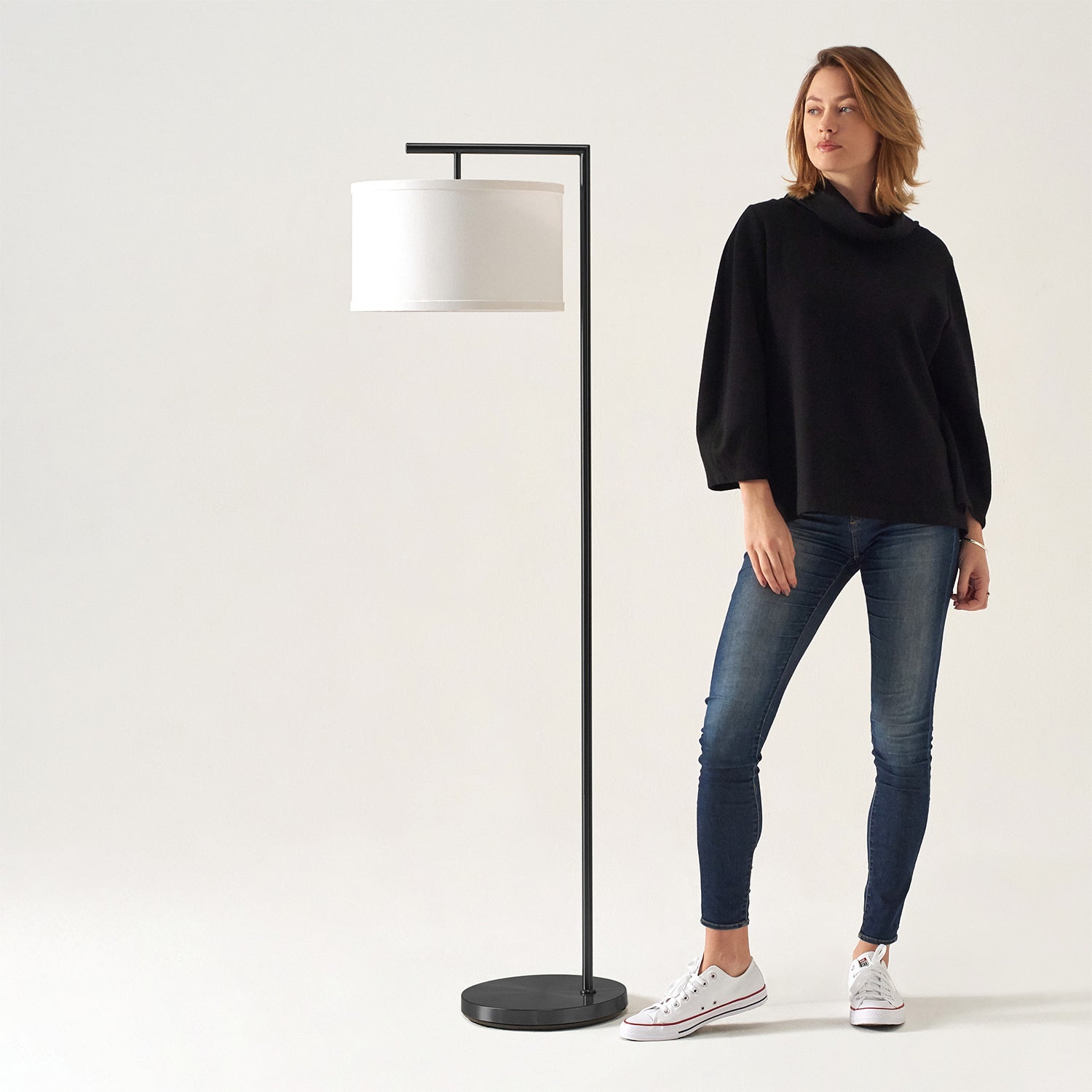 Brightech Montage Drum Shade Standing Floor LED Smart Lamp Shade (Open Box)